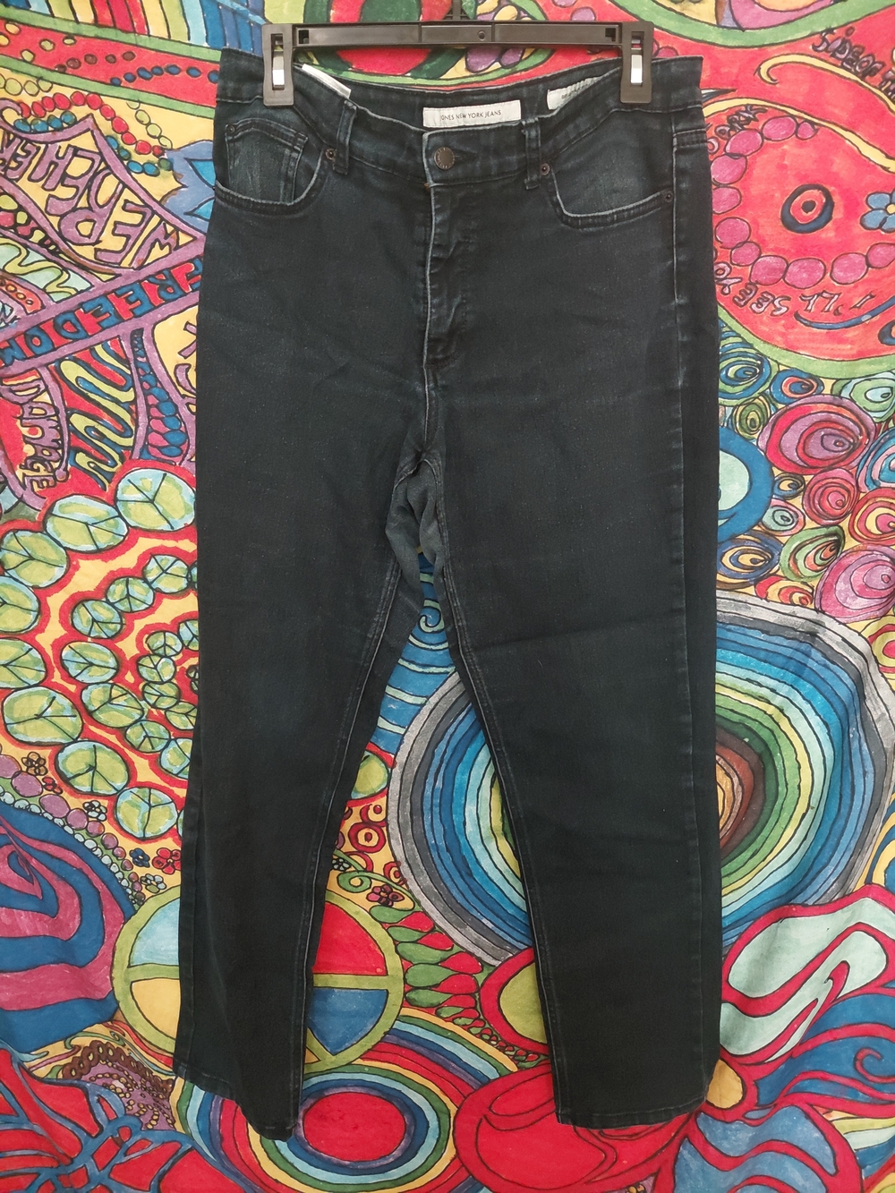 Jones New York Womans Slim Jeans in Dark Blue-Black